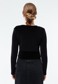 Givn Berlin Samtoberteil GBHAILEY mit Wickeloptik Longsleeve Black