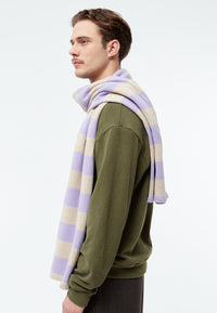 Givn Berlin Schal GBDANA aus recycelter Baumwolle Scarf Light Beige / Light Amethyst (Stripes)