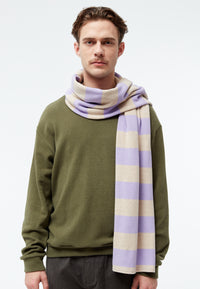 Givn Berlin Schal GBDANA aus recycelter Baumwolle Scarf Light Beige / Light Amethyst (Stripes)