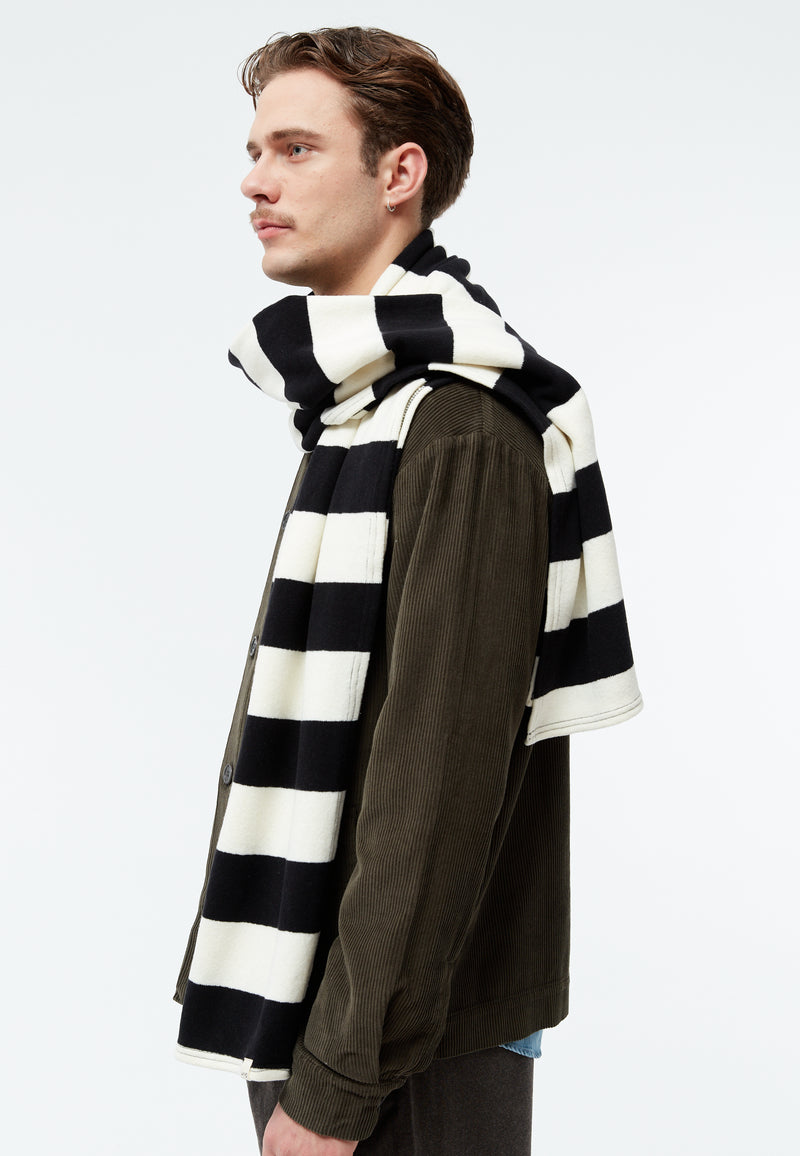Givn Berlin Schal GBDANA aus recycelter Baumwolle Scarf Off White / Black (Stripes)