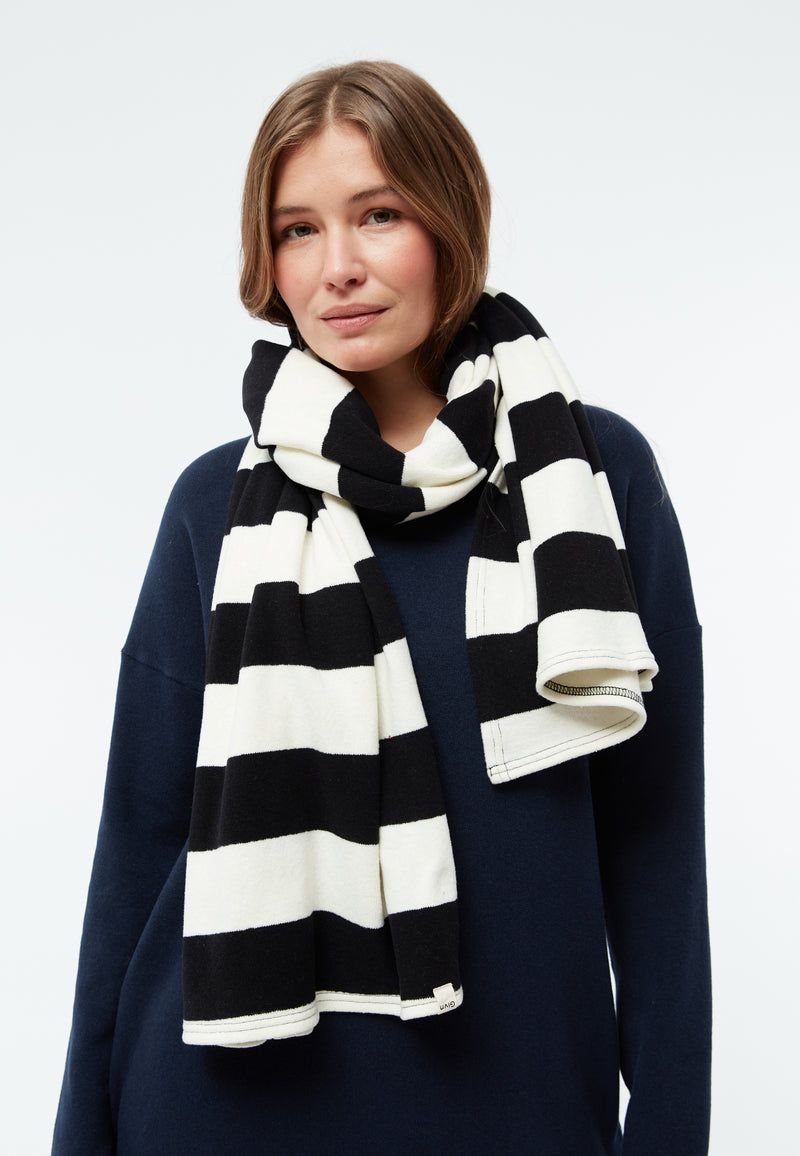 Givn Berlin Schal GBDANA aus recycelter Baumwolle Scarf Off White / Black (Stripes)
