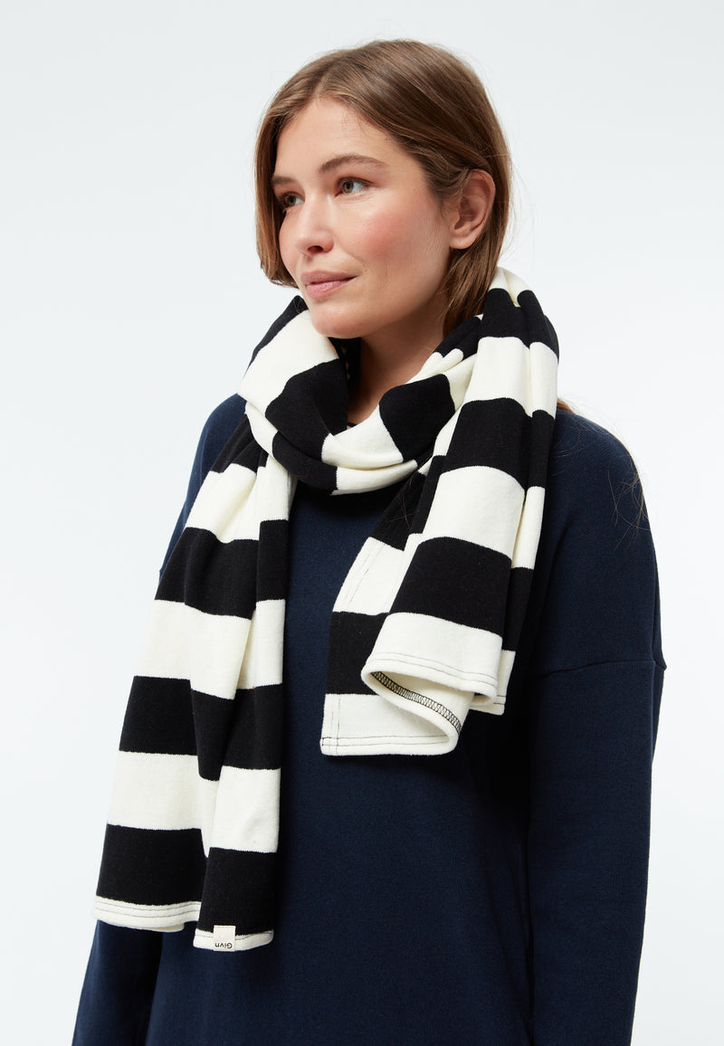 Givn Berlin Schal GBDANA aus recycelter Baumwolle Scarf Off White / Black (Stripes)