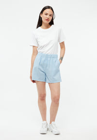 Givn Berlin Shorts GBCLEMENTINE aus Bio-Baumwoll Seersucker Shorts Ice Water Blue (Structure)