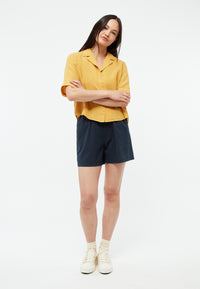 Givn Berlin Shorts GBCLEMENTINE aus Bio-Baumwoll Seersucker Shorts Midnight Blue (Structure)