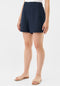 Givn Berlin Shorts GBCLEO aus Leinen mit elastischem Bund Shorts Midnight Blue (Linen)