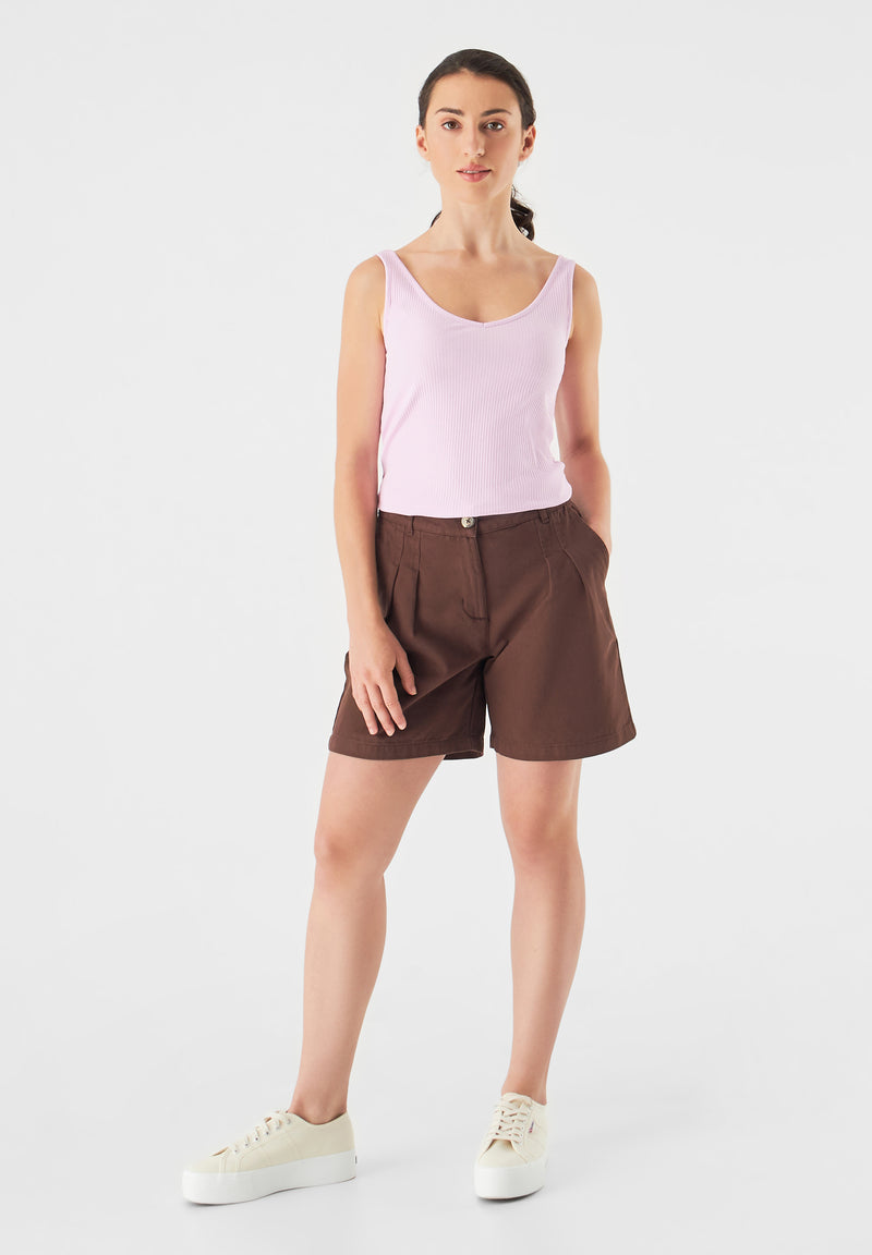 Givn Berlin Shorts GBOLENKA aus Bio-Baumwolle mit Bundfalten Shorts Sepia Brown