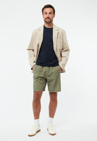 Givn Berlin Shorts GBPASCAL aus Bio-Baumwoll Seersucker Shorts Faded Olive (Structure)