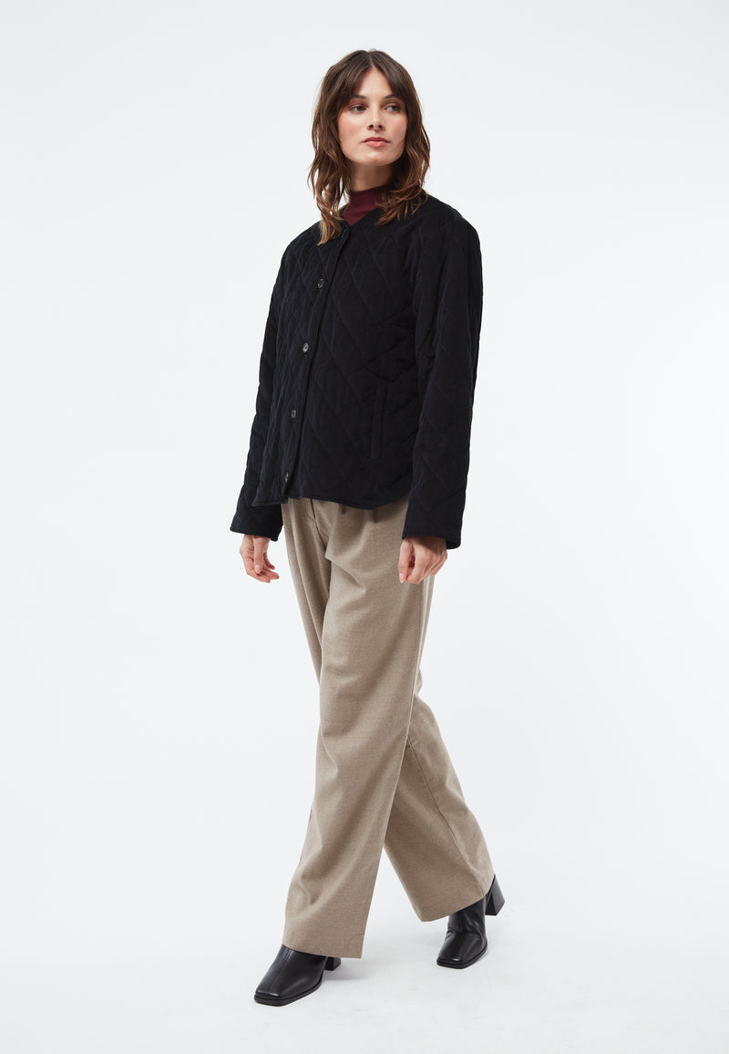 Givn Berlin Steppjacke GBBETHANY aus Babycord Jacket Black (Cord Quilted)