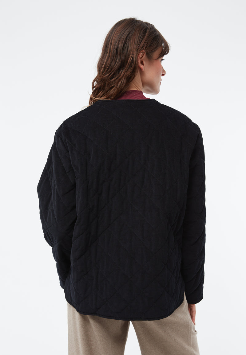 Givn Berlin Steppjacke GBBETHANY aus Babycord Jacket Black (Cord Quilted)