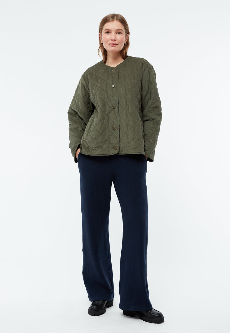 Givn Berlin Steppjacke GBBETHANY aus Babycord Jacket Dark Khaki (Cord Quilted)
