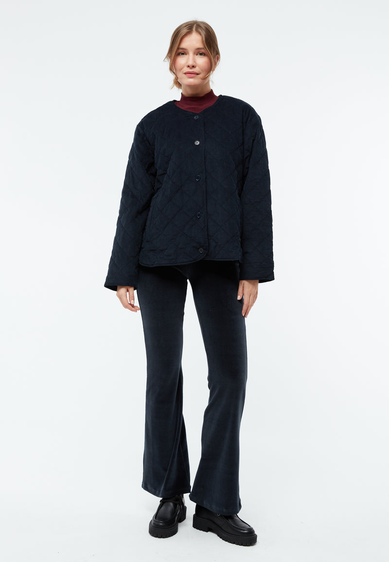 Givn Berlin Steppjacke GBBETHANY aus Babycord Jacket Midnight Blue (Cord Quilted)