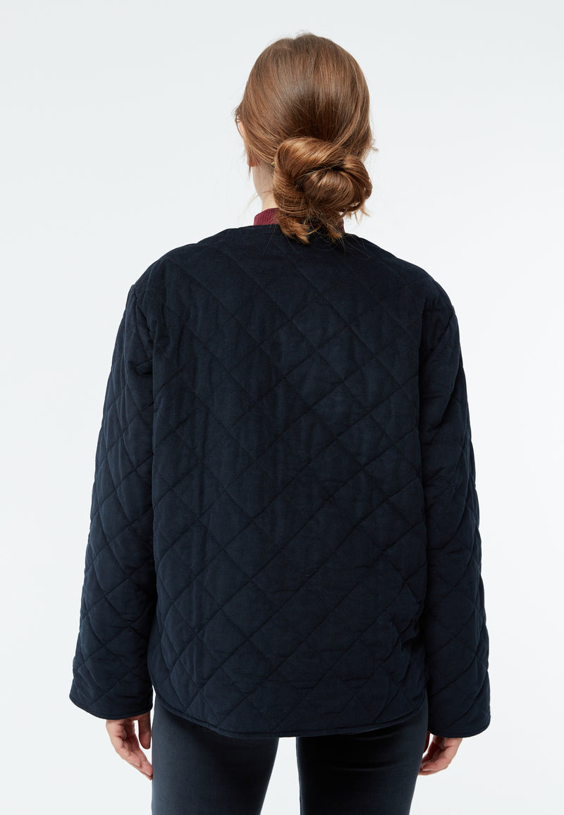 Givn Berlin Steppjacke GBBETHANY aus Babycord Jacket Midnight Blue (Cord Quilted)