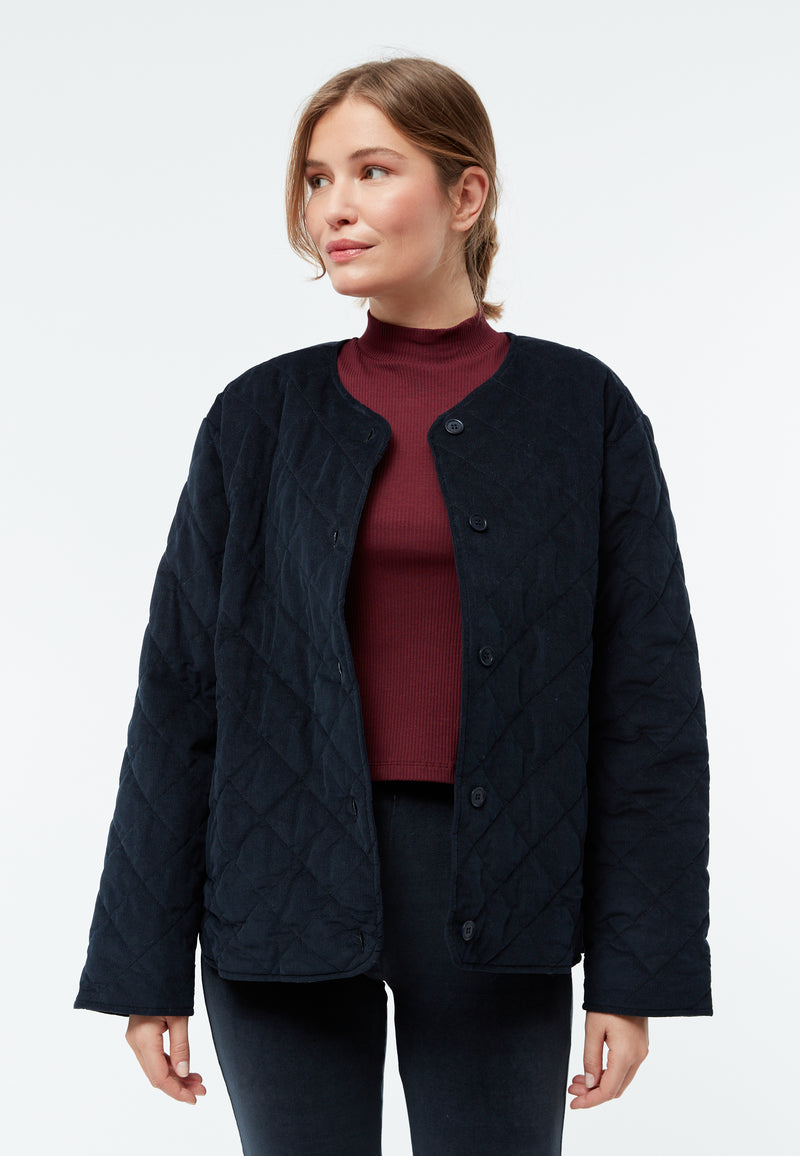 Givn Berlin Steppjacke GBBETHANY aus Babycord Jacket Midnight Blue (Cord Quilted)