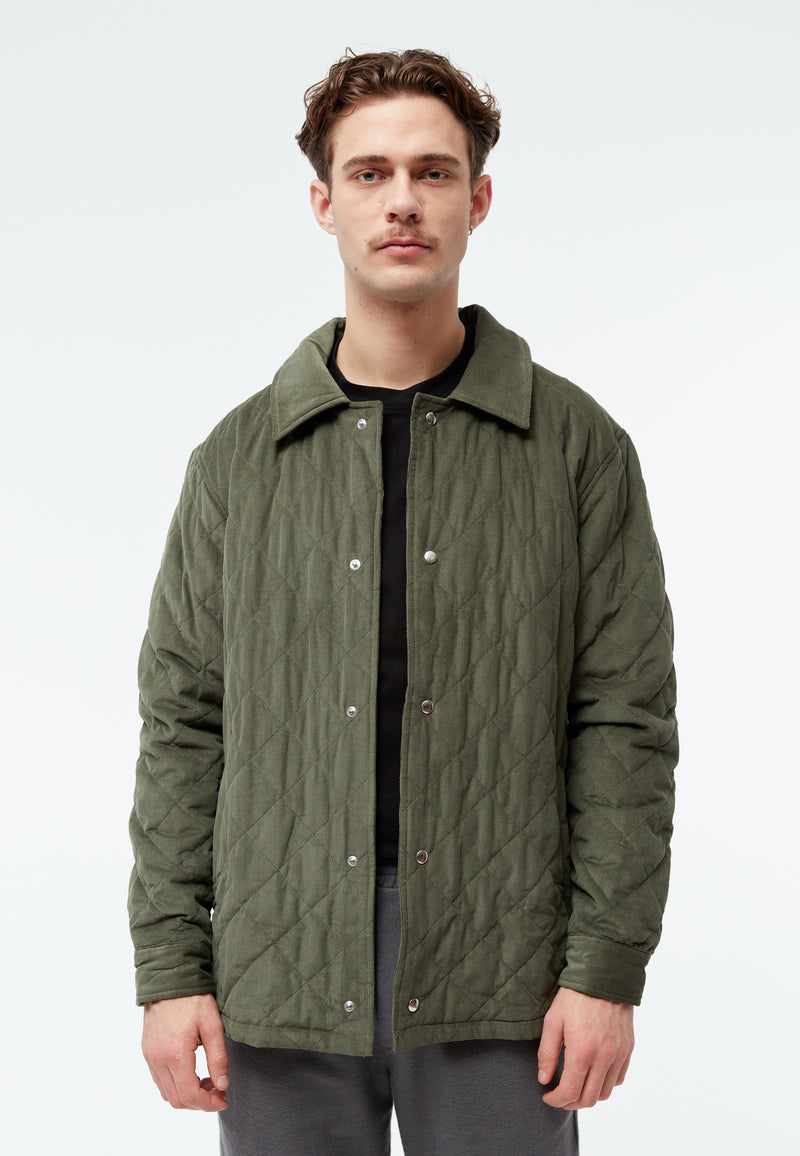 Givn Berlin Steppjacke GBTERENCE  aus Babycord Jacket Dark Khaki (Cord Quilted)