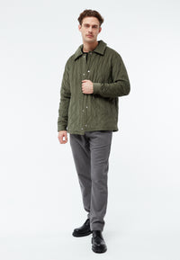 Givn Berlin Steppjacke GBTERENCE  aus Babycord Jacket Dark Khaki (Cord Quilted)