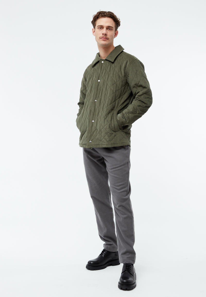 Givn Berlin Steppjacke GBTERENCE  aus Babycord Jacket Dark Khaki (Cord Quilted)
