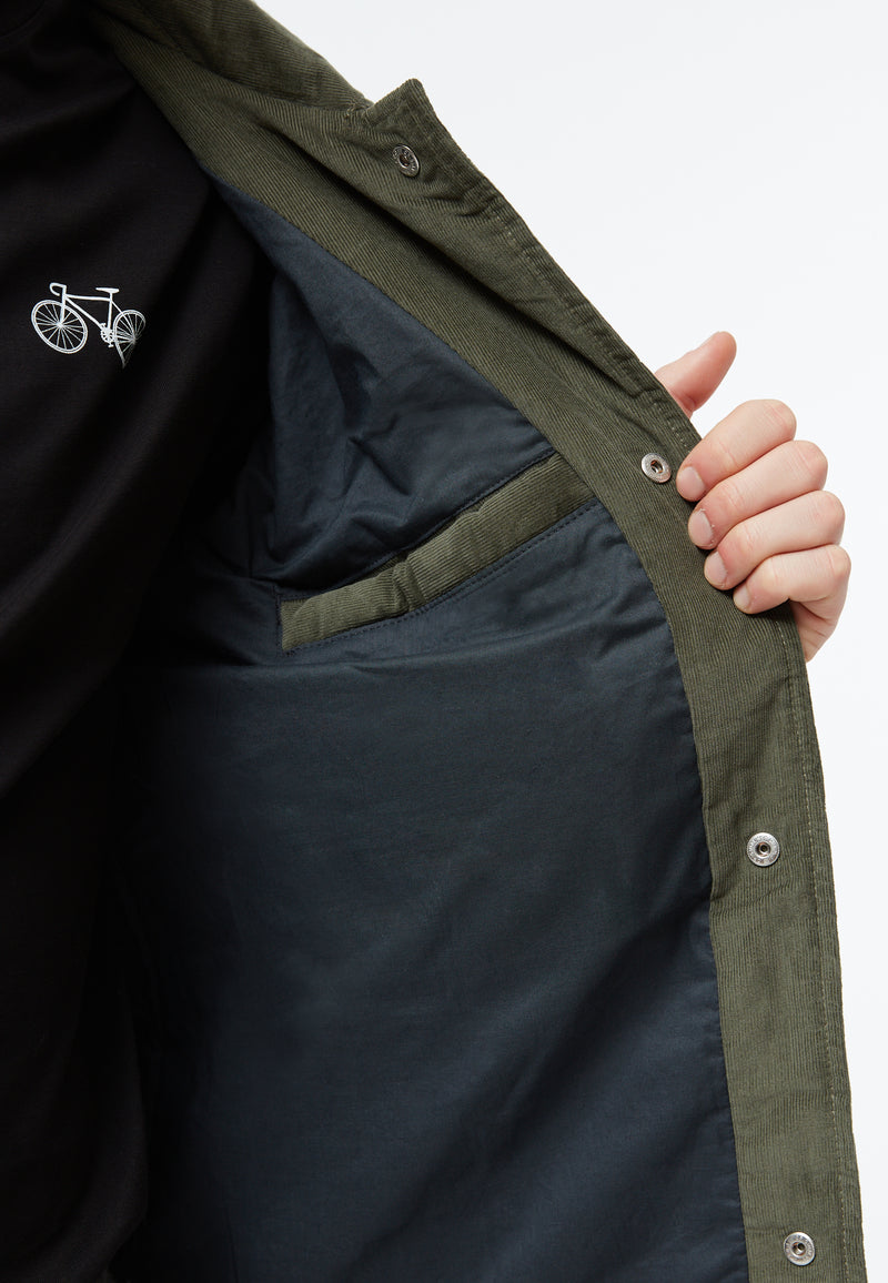 Givn Berlin Steppjacke GBTERENCE  aus Babycord Jacket Dark Khaki (Cord Quilted)