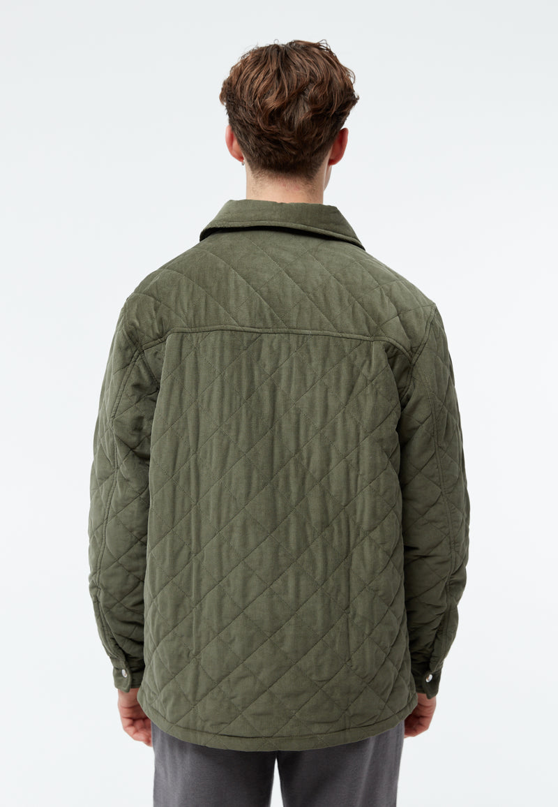 Givn Berlin Steppjacke GBTERENCE  aus Babycord Jacket Dark Khaki (Cord Quilted)