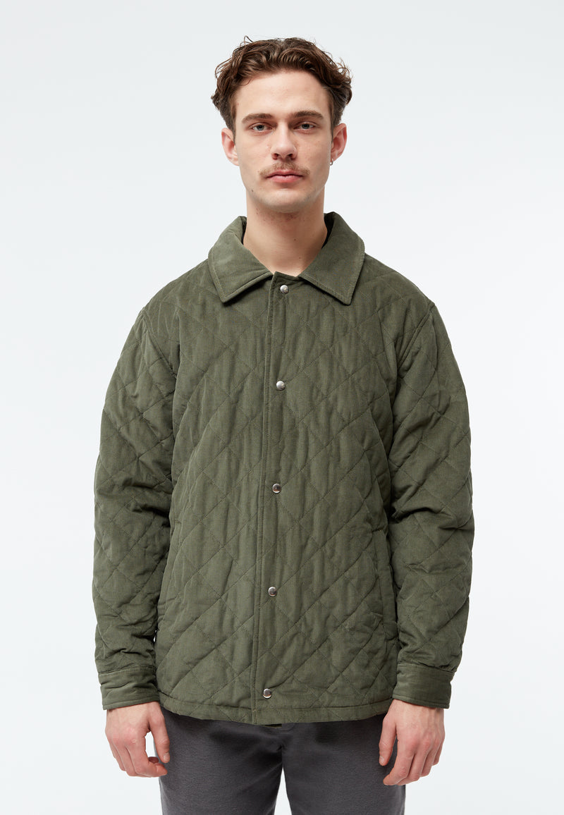 Givn Berlin Steppjacke GBTERENCE  aus Babycord Jacket Dark Khaki (Cord Quilted)