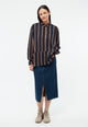 Givn Berlin Streifen-Bluse IVY aus LENZING™ ECOVERO™ Blouse Midnight Blue / Light Camel (Stripes)
