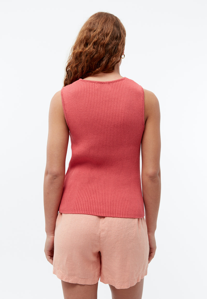 Givn Berlin Strick-Top GBCOURTNEY slim aus Bio-Baumwolle Top Sunset Coral