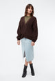 Givn Berlin Strickcardigan GBDESIREE oversize aus Bio-Baumwolle mit Perlmuster-Strick Cardigan Coffee Brown