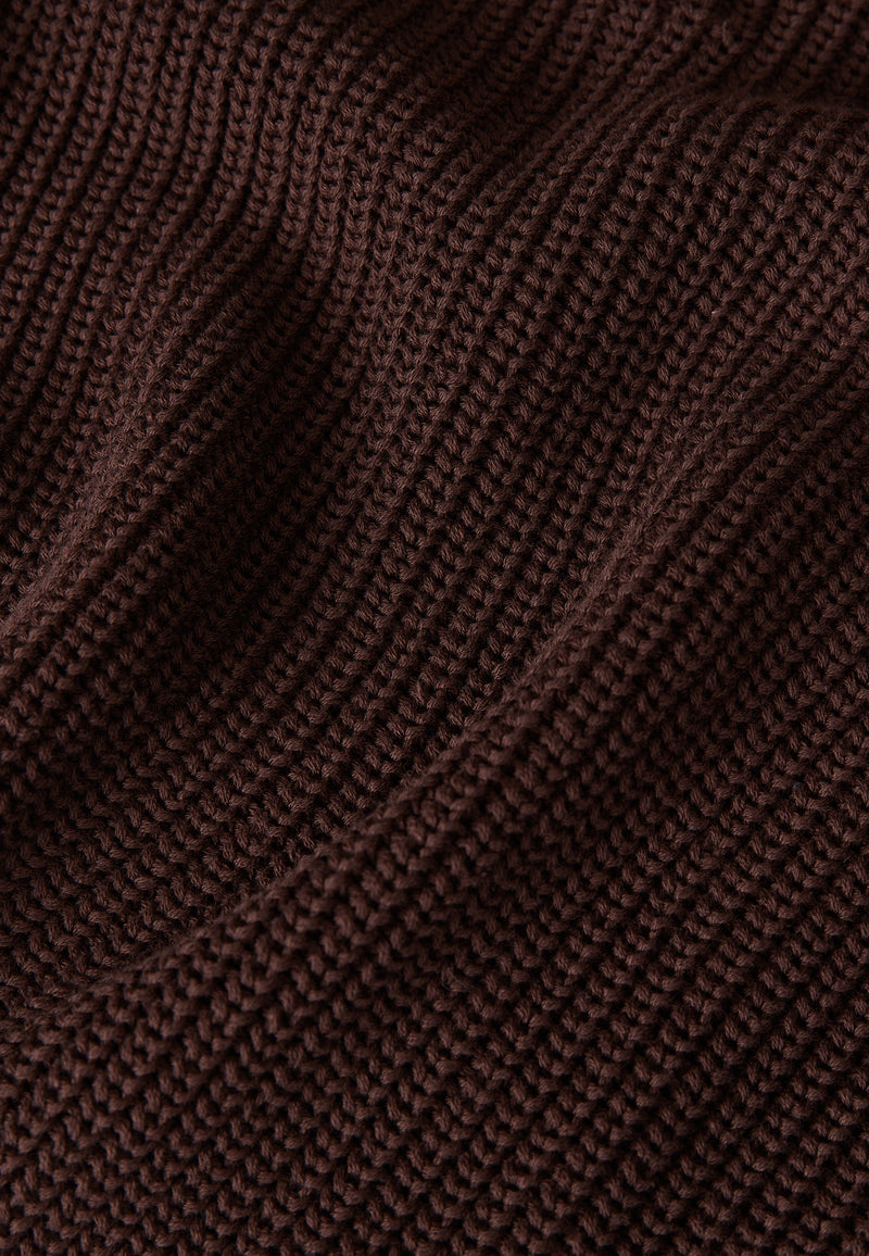 Givn Berlin Strickcardigan GBDESIREE oversize aus Bio-Baumwolle mit Perlmuster-Strick Cardigan Coffee Brown