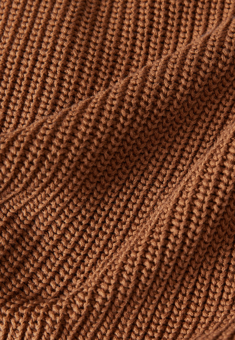 Givn Berlin Strickcardigan GBDESIREE oversize aus Bio-Baumwolle mit Perlmuster-Strick Cardigan Dark Camel