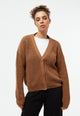 Givn Berlin Strickcardigan GBDESIREE oversize aus Bio-Baumwolle mit Perlmuster-Strick Cardigan Dark Camel