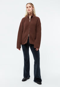 Givn Berlin Strickjacke GBABIGAIL aus Bio-Baumwolle mit Reißverschluss Cardigan Burned Brown