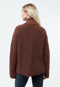 Givn Berlin Strickjacke GBABIGAIL aus Bio-Baumwolle mit Reißverschluss Cardigan Burned Brown