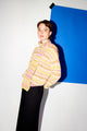 Givn Berlin Strickpullover ARIA aus Bio-Baumwolle Sweater White / Lime / Violet (Stripes)