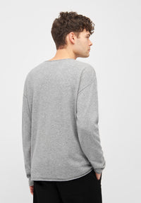 Givn Berlin Strickpullover DAMON aus recycelter Wolle Sweater Grey Melange