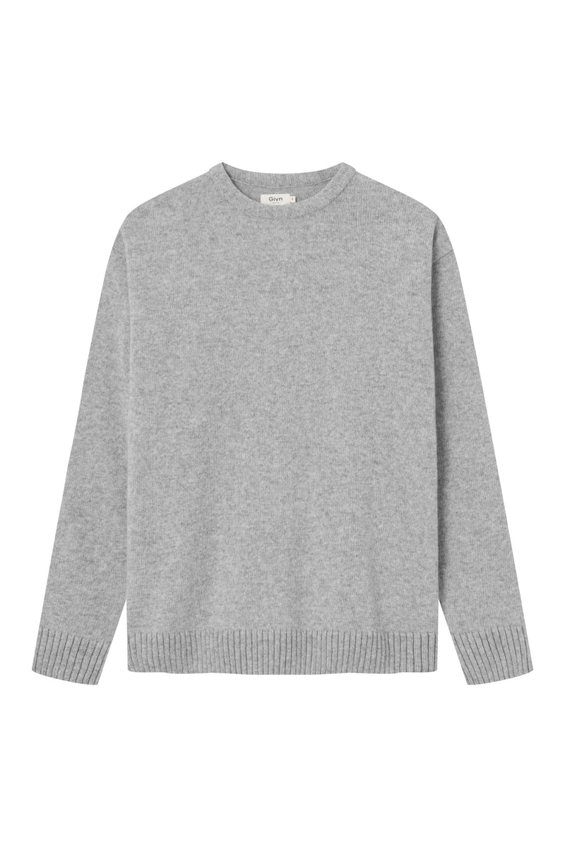 Givn Berlin Strickpullover ETHAN aus recycelter Wolle Sweater Light Grey