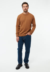 Givn Berlin Strickpullover FELIX aus Bio-Baumwolle Sweater Caramel Brown