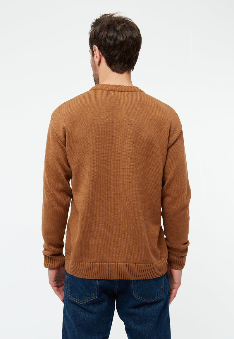 Givn Berlin Strickpullover FELIX aus Bio-Baumwolle Sweater Caramel Brown