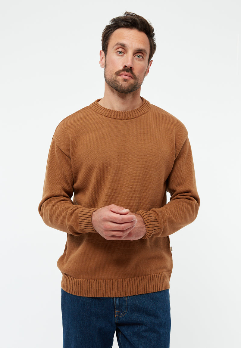 Givn Berlin Strickpullover FELIX aus Bio-Baumwolle Sweater Caramel Brown