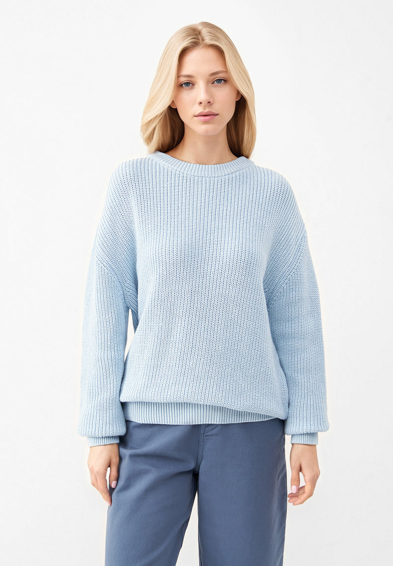 Givn Berlin Strickpullover GBARIA loose Fit aus Bio-Baumwolle Sweater Ice Blue