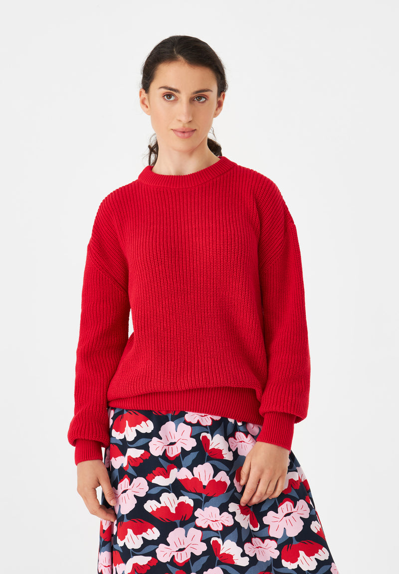 Givn Berlin Strickpullover GBARIA loose Fit aus Bio-Baumwolle Sweater Strawberry