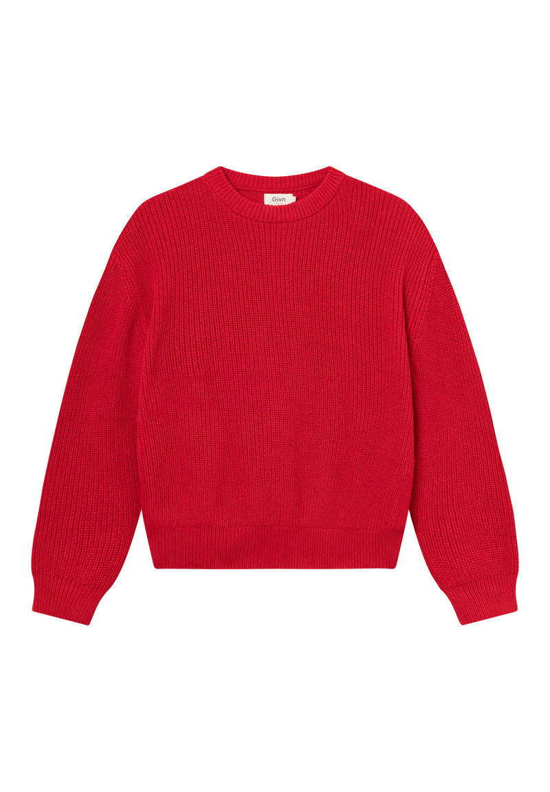 Givn Berlin Strickpullover GBARIA loose Fit aus Bio-Baumwolle Sweater Strawberry