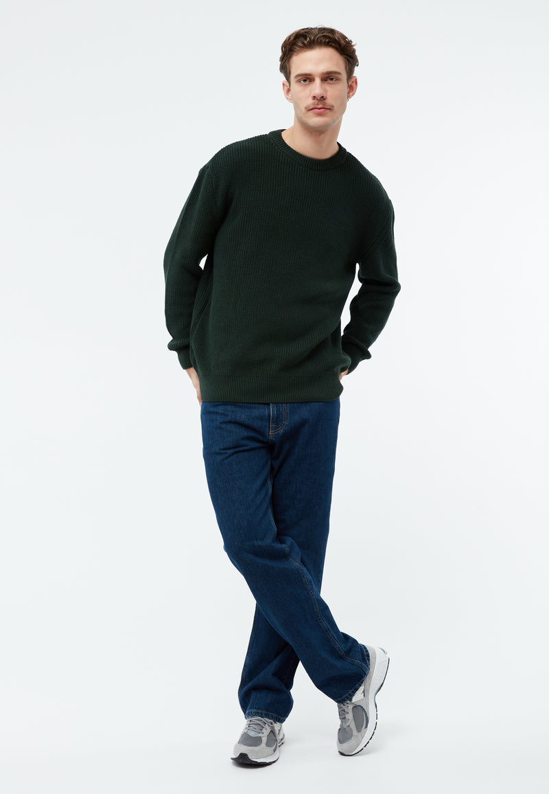 Givn Berlin Strickpullover GBBRENDAN loose Fit aus Bio-Baumwolle Sweater Bottle Green
