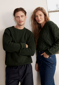 Givn Berlin Strickpullover GBBRENDAN loose Fit aus Bio-Baumwolle Sweater Bottle Green