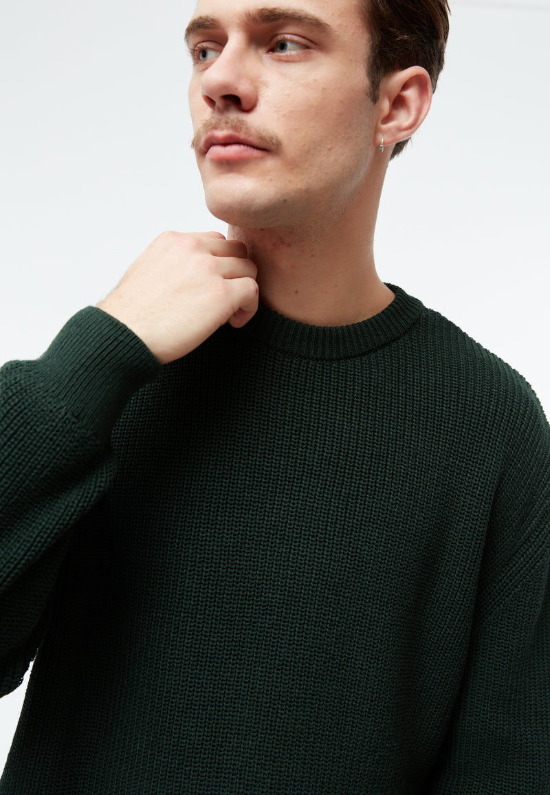 Givn Berlin Strickpullover GBBRENDAN loose Fit aus Bio-Baumwolle Sweater Bottle Green