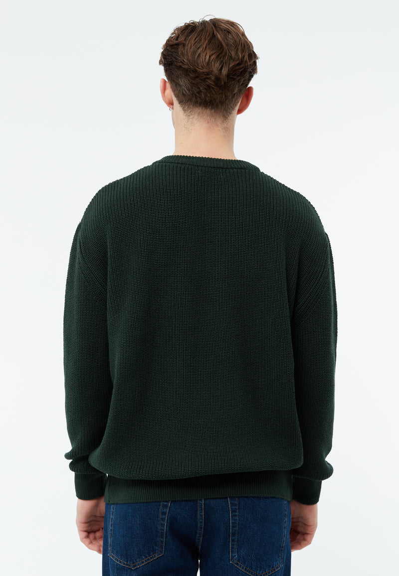 Givn Berlin Strickpullover GBBRENDAN loose Fit aus Bio-Baumwolle Sweater Bottle Green