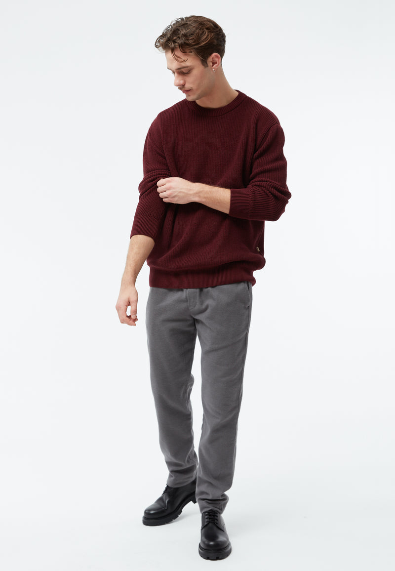 Givn Berlin Strickpullover GBBRENDAN loose Fit aus Bio-Baumwolle Sweater Burgundy