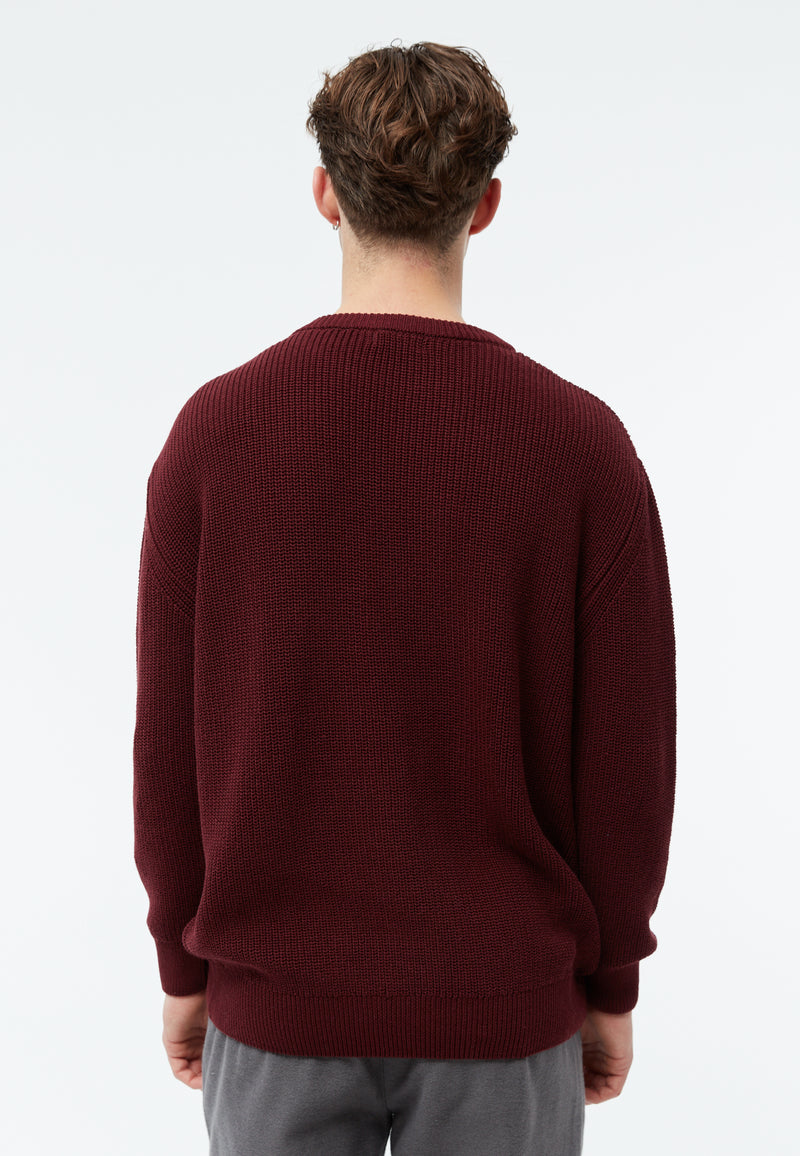 Givn Berlin Strickpullover GBBRENDAN loose Fit aus Bio-Baumwolle Sweater Burgundy