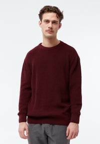 Givn Berlin Strickpullover GBBRENDAN loose Fit aus Bio-Baumwolle Sweater Burgundy