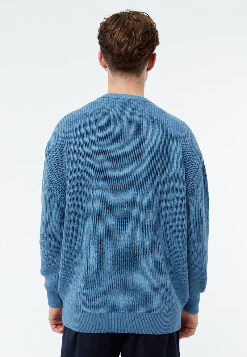 Givn Berlin Strickpullover GBBRENDAN loose Fit aus Bio-Baumwolle Sweater Cloudy Blue