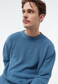 Givn Berlin Strickpullover GBBRENDAN loose Fit aus Bio-Baumwolle Sweater Cloudy Blue