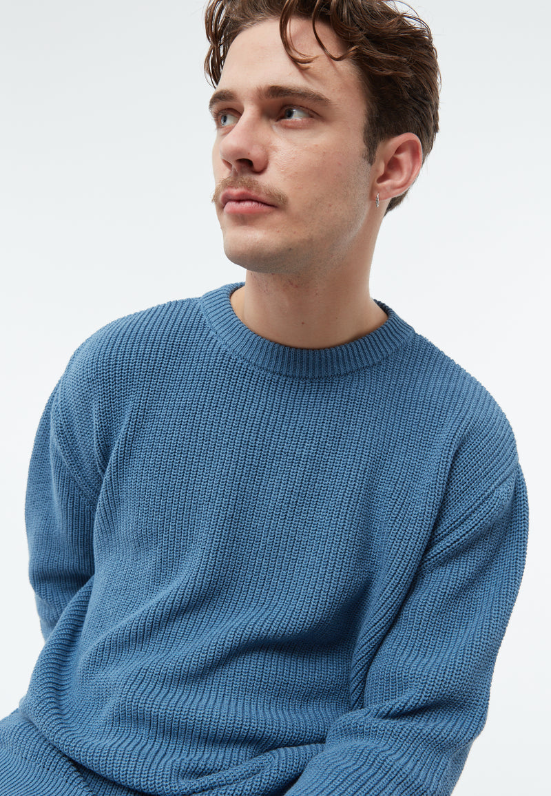 Givn Berlin Strickpullover GBBRENDAN loose Fit aus Bio-Baumwolle Sweater Cloudy Blue